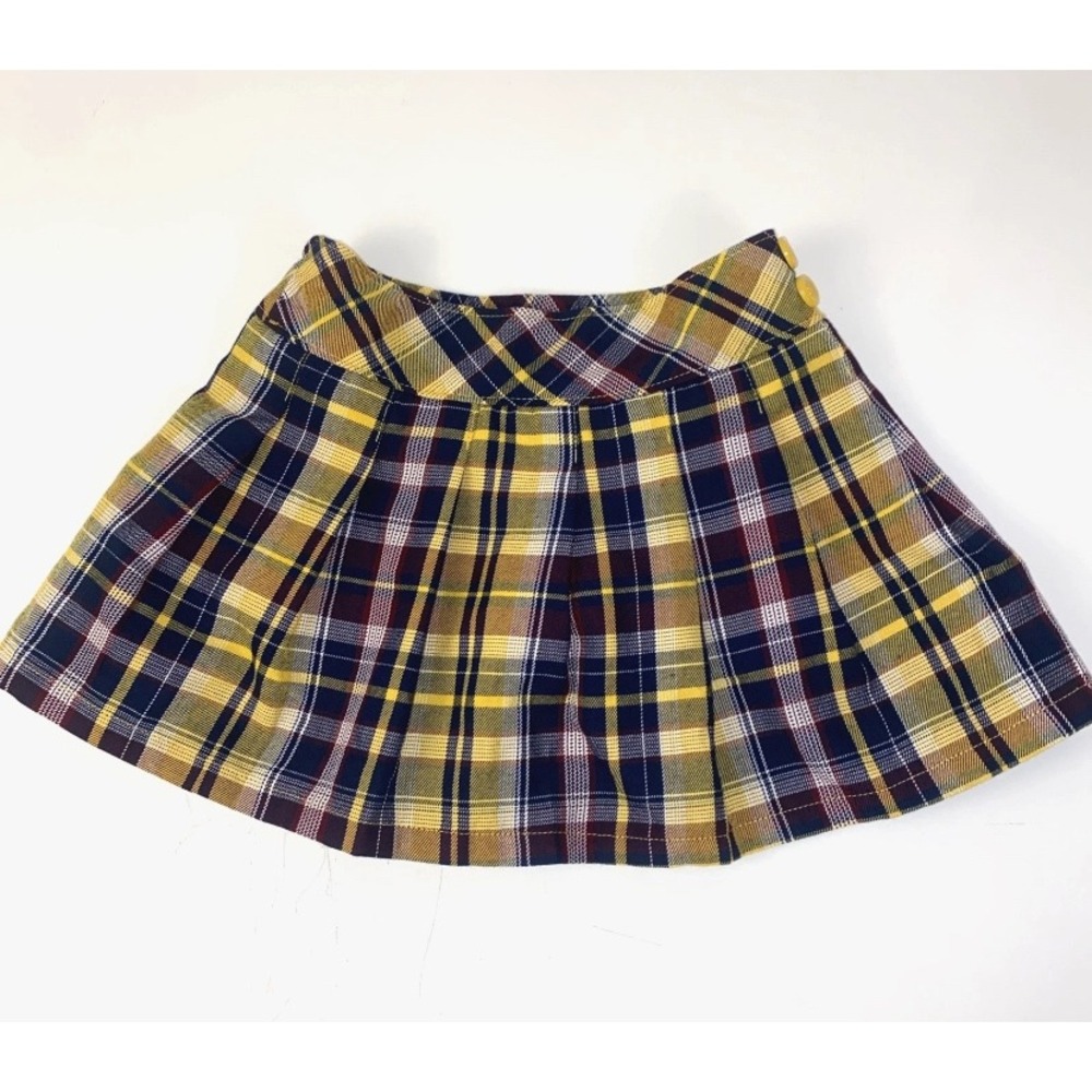 Garanimals Plaid Skort Girls 3T Yellow School Preppy Pleated Skirt Pull-On